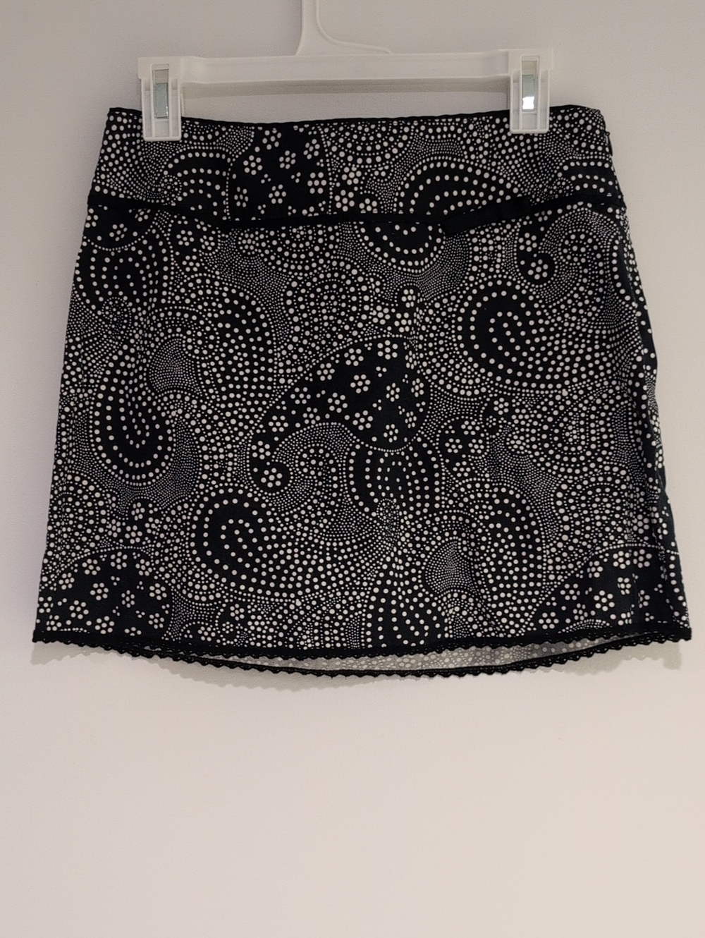 Cotton Blend Paisley Mini Skirt